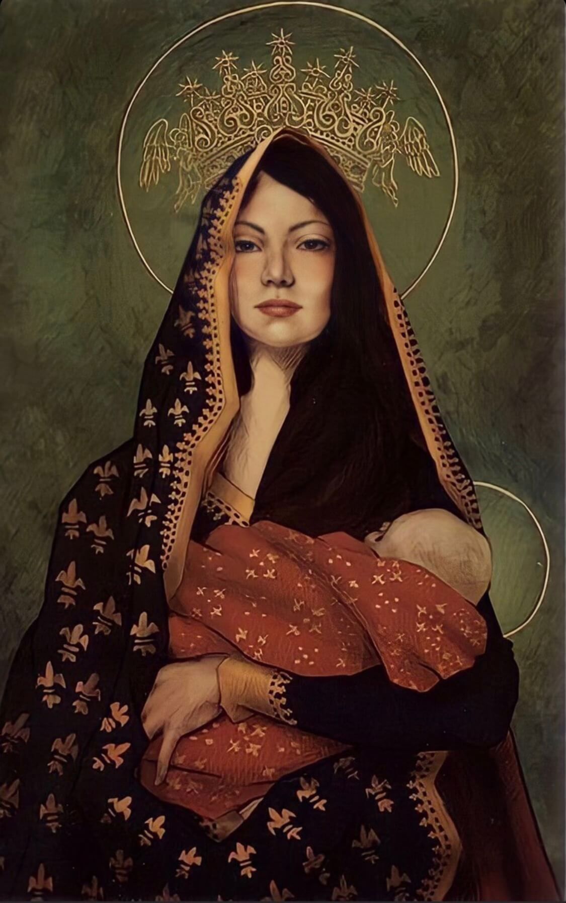 The Mother ~ a crowned Madonna holding her child