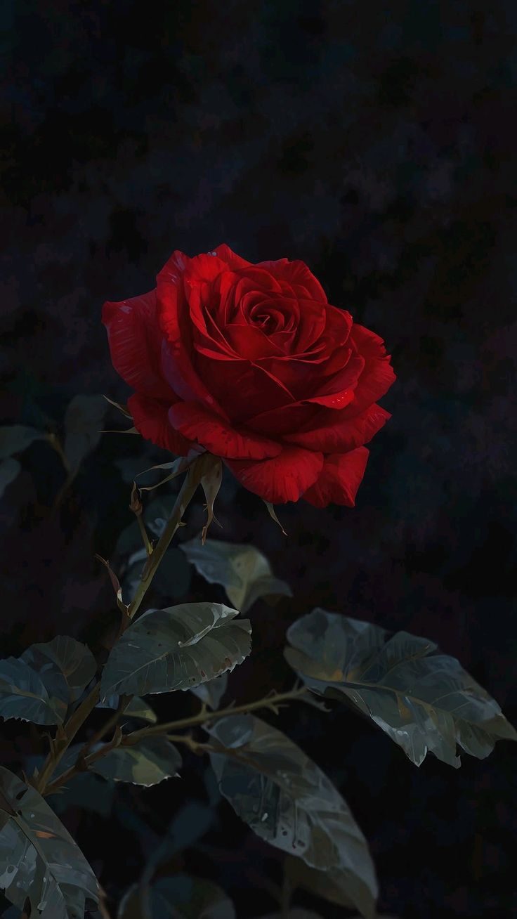 A single rose in shadow